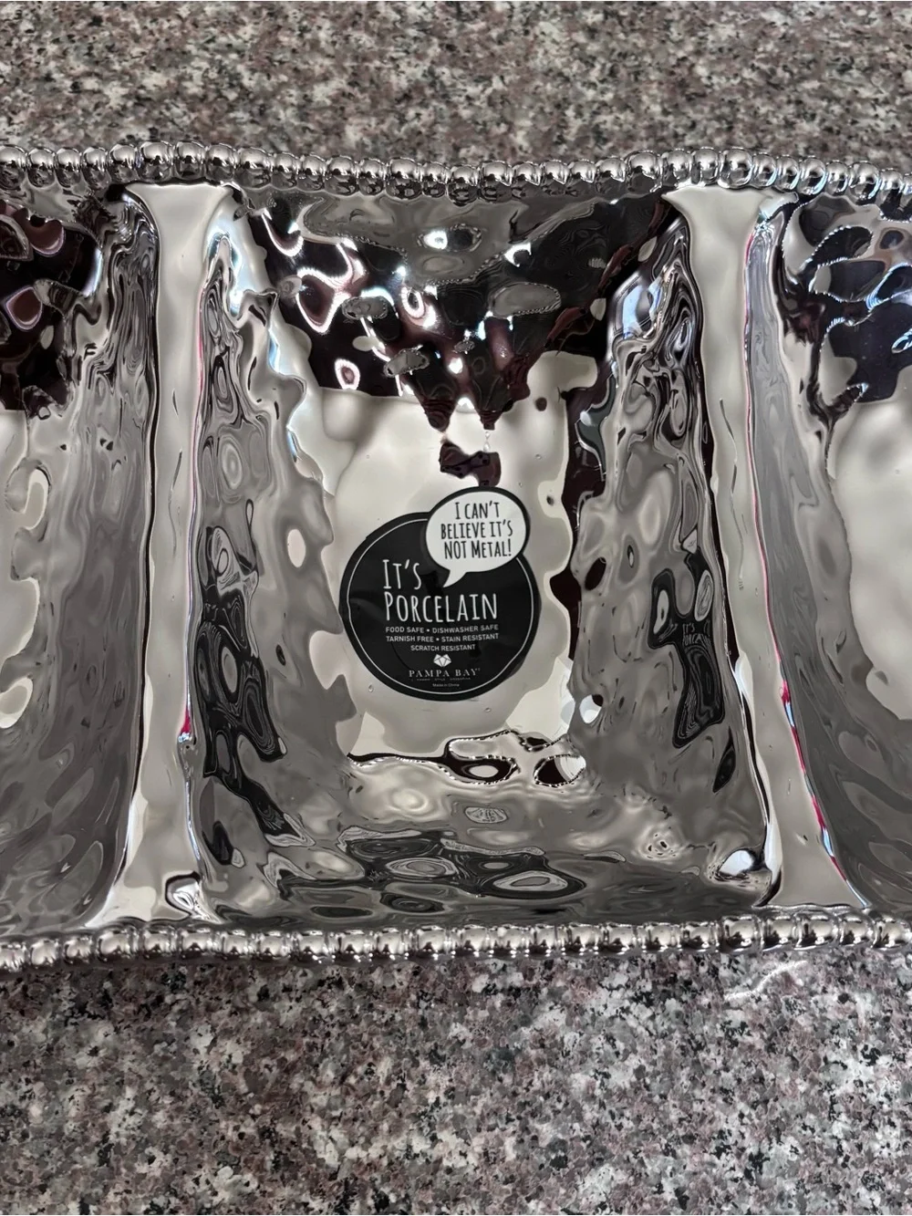 The Pampa Bay Verona 3-Section Serving Piece (Model: CER2426) No Box